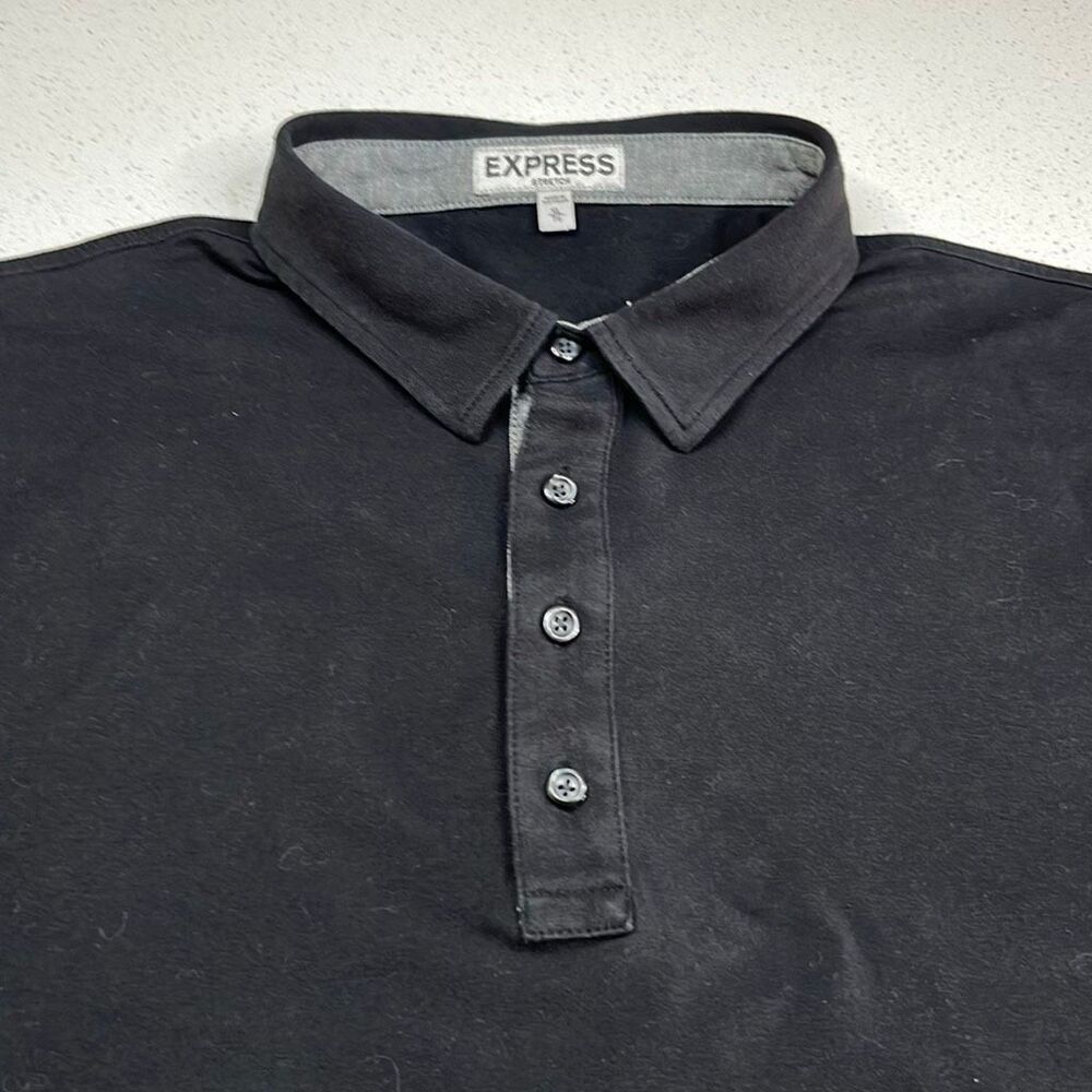 Express Black Soft/Stretch Polo Mens XL